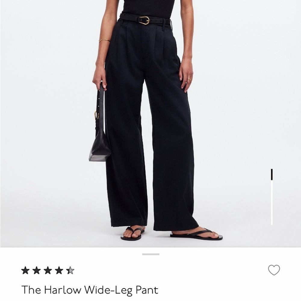 Madewell Harlow Wide-Leg Pants Black